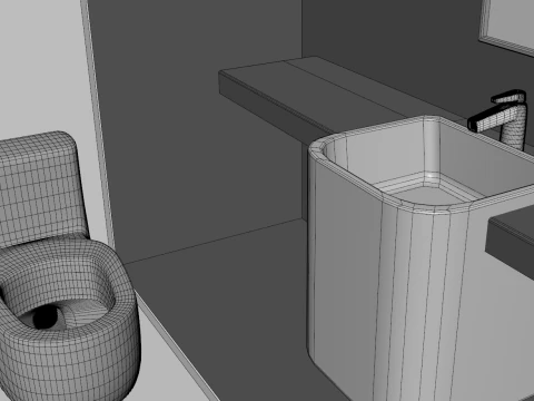 Portable Restroom Trailer 3D Model