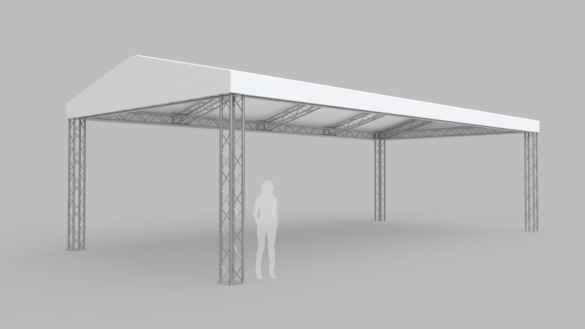Rectangular Tent 12x6 Meters 3D Model .c4d .max .obj .3ds .fbx .stl .blend 