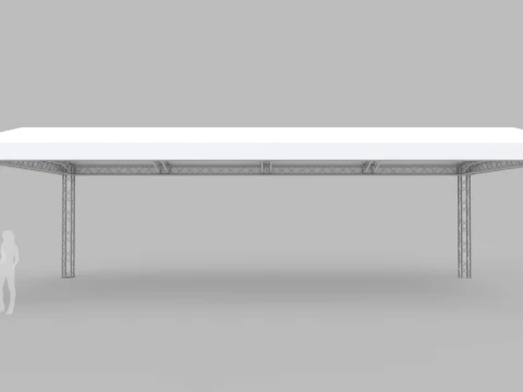 Rectangular Tent 12x6 Meters 3D Model