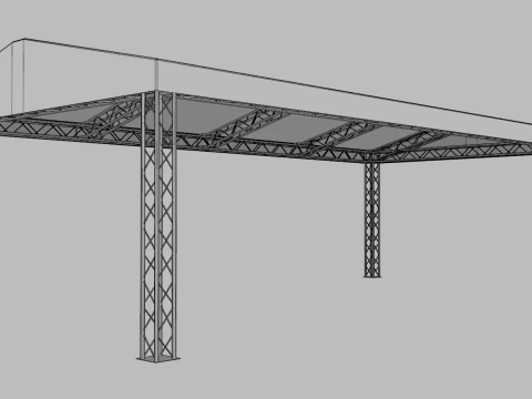 Rectangular Tent 12x6 Meters 3D Model
