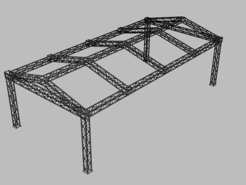 Rectangular Tent 12x6 Meters 3D Model