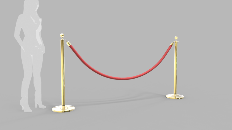 Red Velvet Stanchion Rope Modello 3D .c4d .max .obj .3ds .fbx .stl .blend 