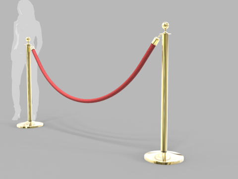 Red Velvet Stanchion Rope Modello 3D