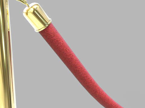 Red Velvet Stanchion Rope Modello 3D