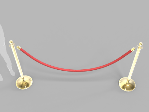 Red Velvet Stanchion Rope Modello 3D