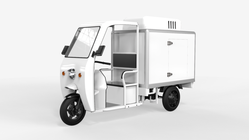 Refrigerated Tricycle Modello 3D .c4d .max .obj .3ds .fbx .stl .blend