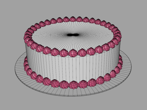 Regular Round Cake Model 3D