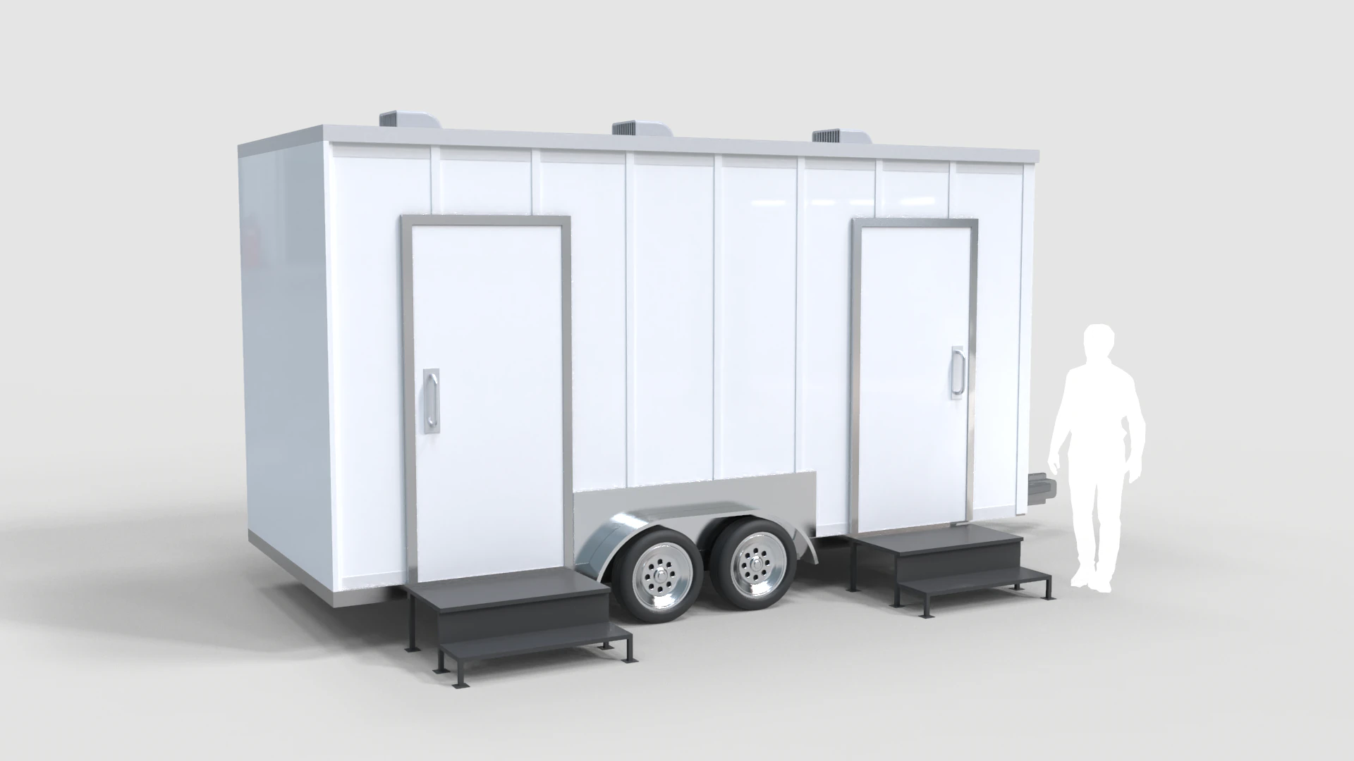 Restroom Trailer Rental 3D Model .c4d .max .obj .3ds .fbx .stl .blend