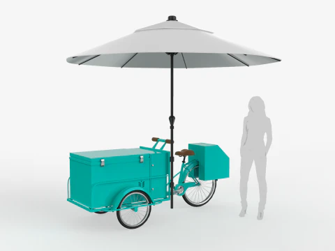 Ретро-трехколесный велосипед с мороженым 3D Модель