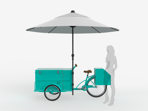 Retro Ice Cream Tricycle 3D Модель