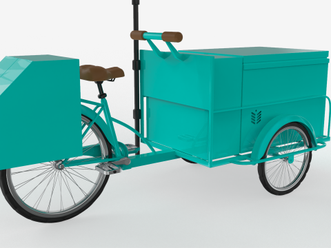 Retro Ice Cream Tricycle 3D Модель
