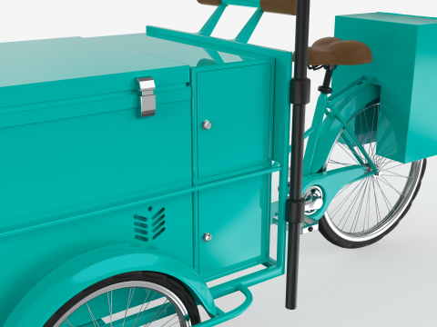 Retro Ice Cream Tricycle 3D Модель