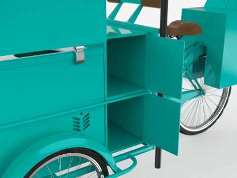 Retro Ice Cream Tricycle 3D Модель