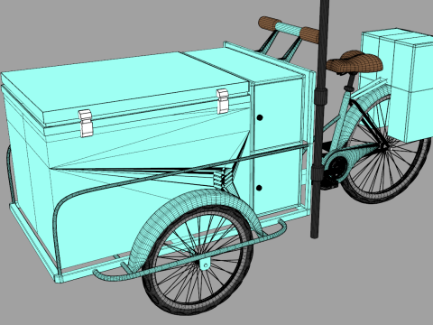 Retro Ice Cream Tricycle 3D Модель