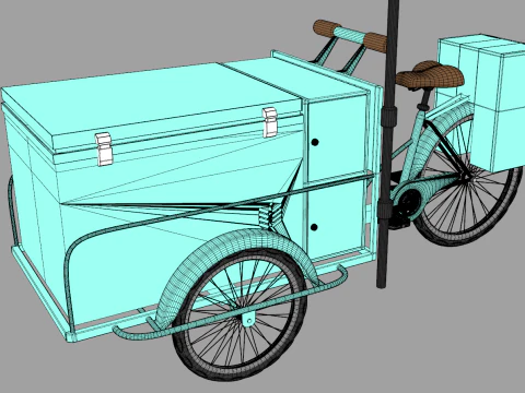Retro Ice Cream Tricycle 3D Model
