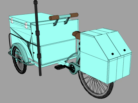 Retro Ice Cream Tricycle 3D Model