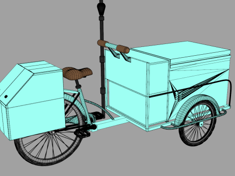 Retro Ice Cream Tricycle 3D Модель