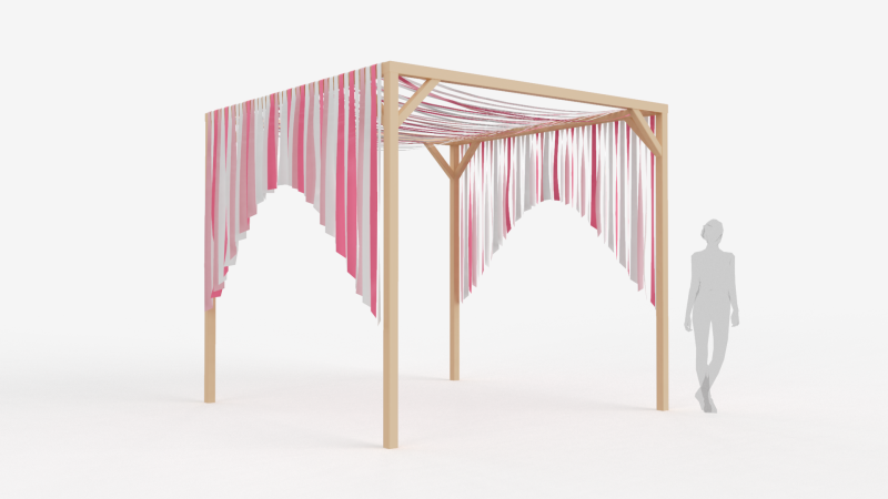 Ribbons Pergola 3D 模型 .c4d .max .obj .3ds .fbx .stl .blend 