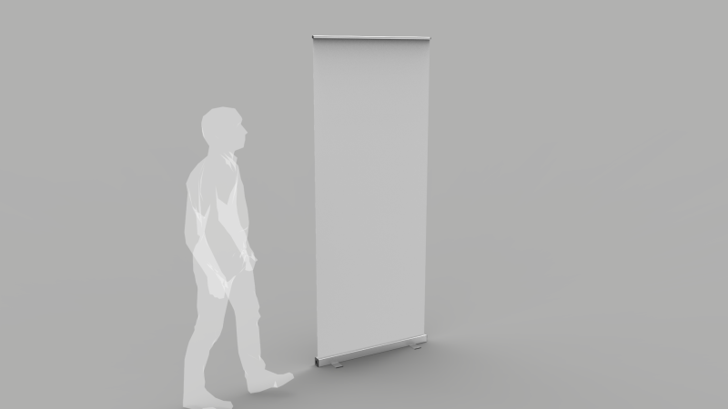 Roll Up Banner Stand - 2 Meters 3D 모델 .c4d .max .obj .3ds .fbx .stl .blend