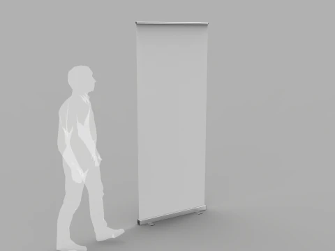 Suporte para Banner Enrol&aacute;vel - 2 Metros Modelo 3D