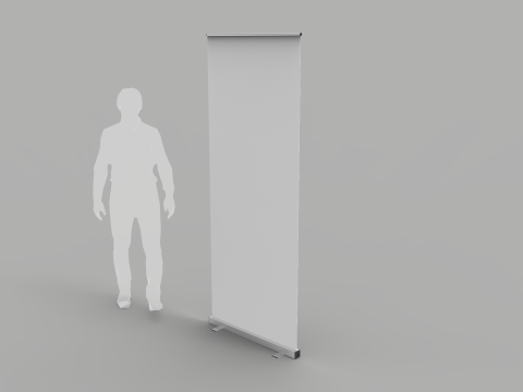Roll Up Banner Stand - 2 Meters 3D Model