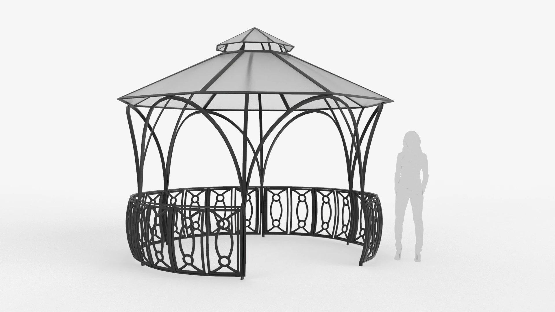 Roman Style Gazebo 3D Model .c4d .max .obj .3ds .fbx .stl .blend 