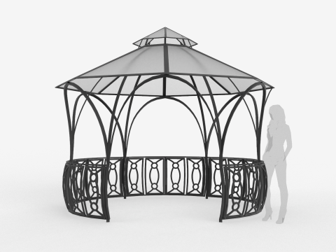 Roman Style Gazebo 3D मॉडल