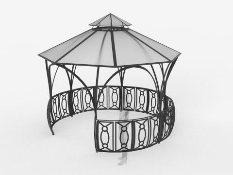 Roman Style Gazebo 3D मॉडल
