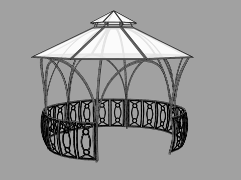 Roman Style Gazebo 3D मॉडल