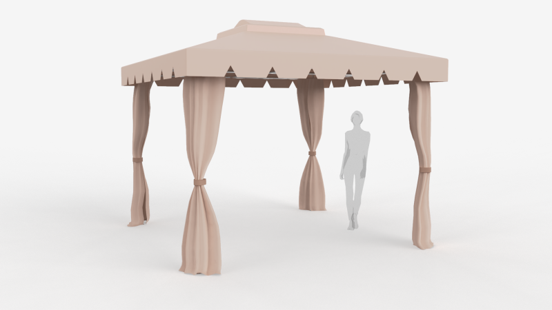 Roman Tent 3x3 Meters 3D 模型 .c4d .max .obj .3ds .fbx .stl .blend