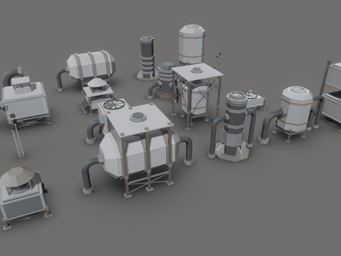 Rooftop Pack - 17 Pieces 3D Model