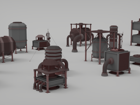 Rooftop Pack - 17 Pieces 3D Model