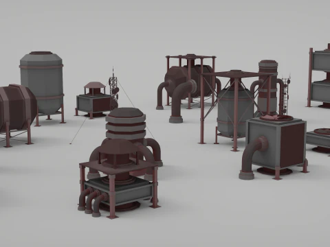 Rooftop Pack - 17 Pieces 3D Model