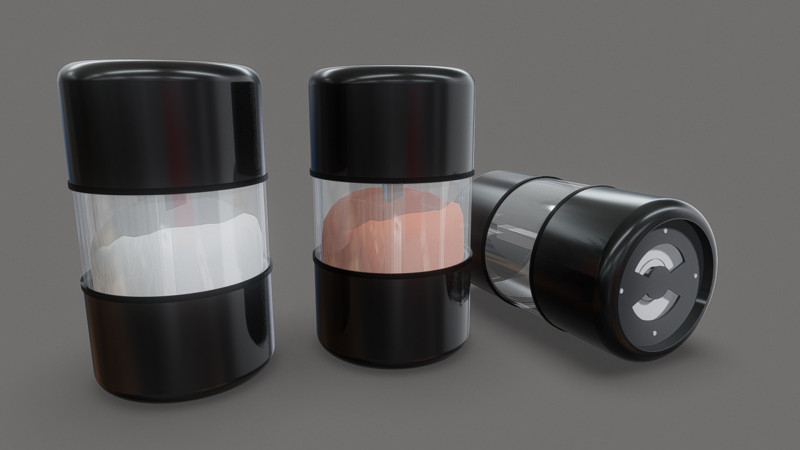 Salt and Pepper Grinders 3D 模型 .c4d .max .obj .3ds .fbx .stl .blend