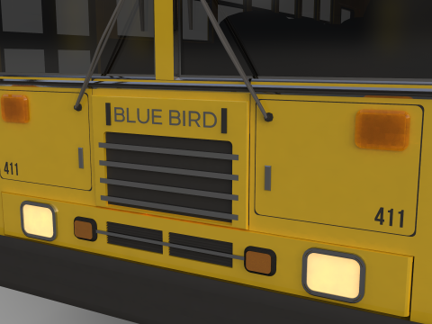 School Bus - Bluebird TC2000 Inspired 3D Modell