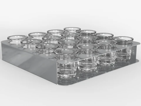 Shot Glasses Tray 3D Model