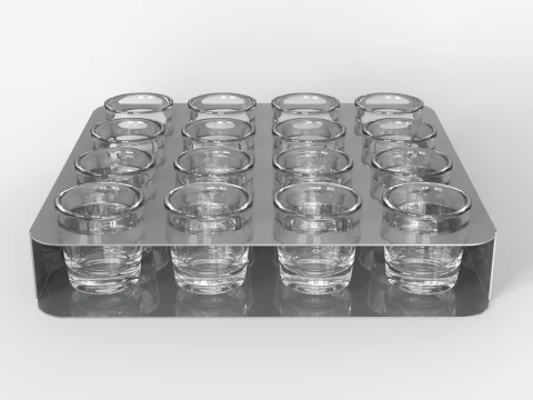 Shot Glasses Tray 3D Model