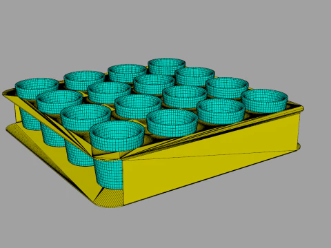 Shot Glasses Tray 3D Model
