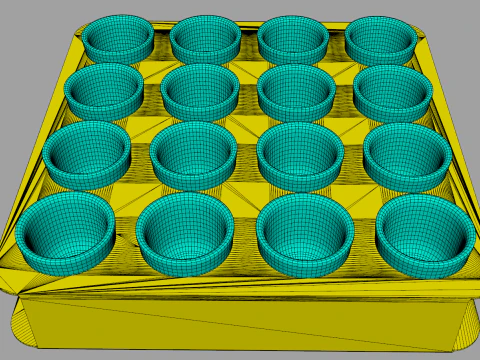Shot Glasses Tray 3D Model