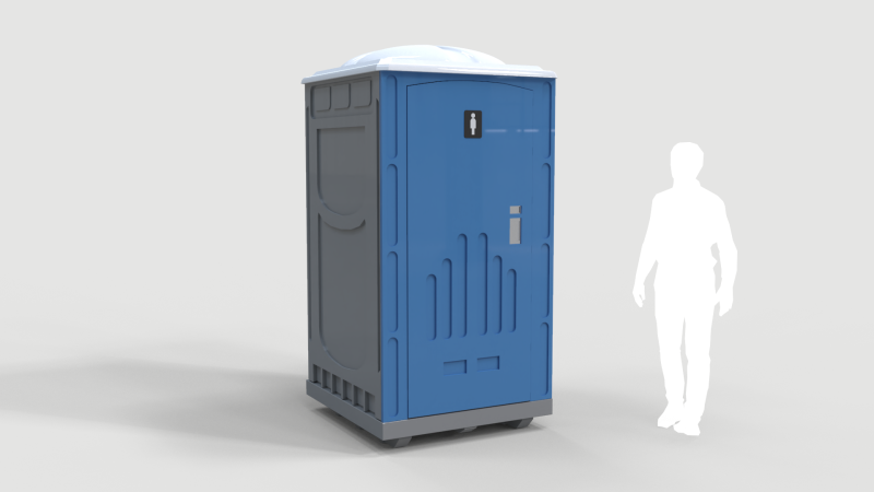 Single Portable Toilet 3D 模型 .c4d .max .obj .3ds .fbx .stl .blend