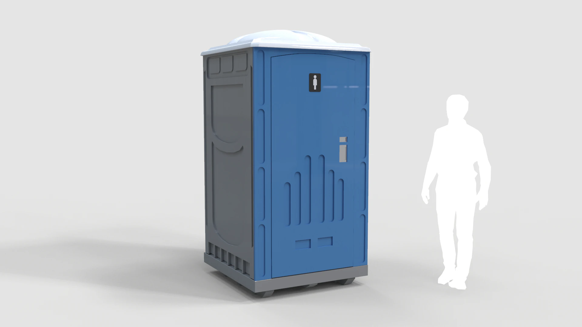 Single Portable Toilet 3D Model .c4d .max .obj .3ds .fbx .stl .blend