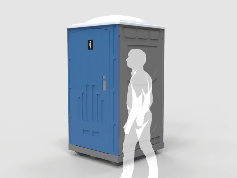 Single Portable Toilet 3D Model