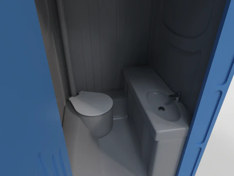 Single Portable Toilet 3D Model