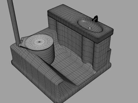 Single Portable Toilet 3D 模型