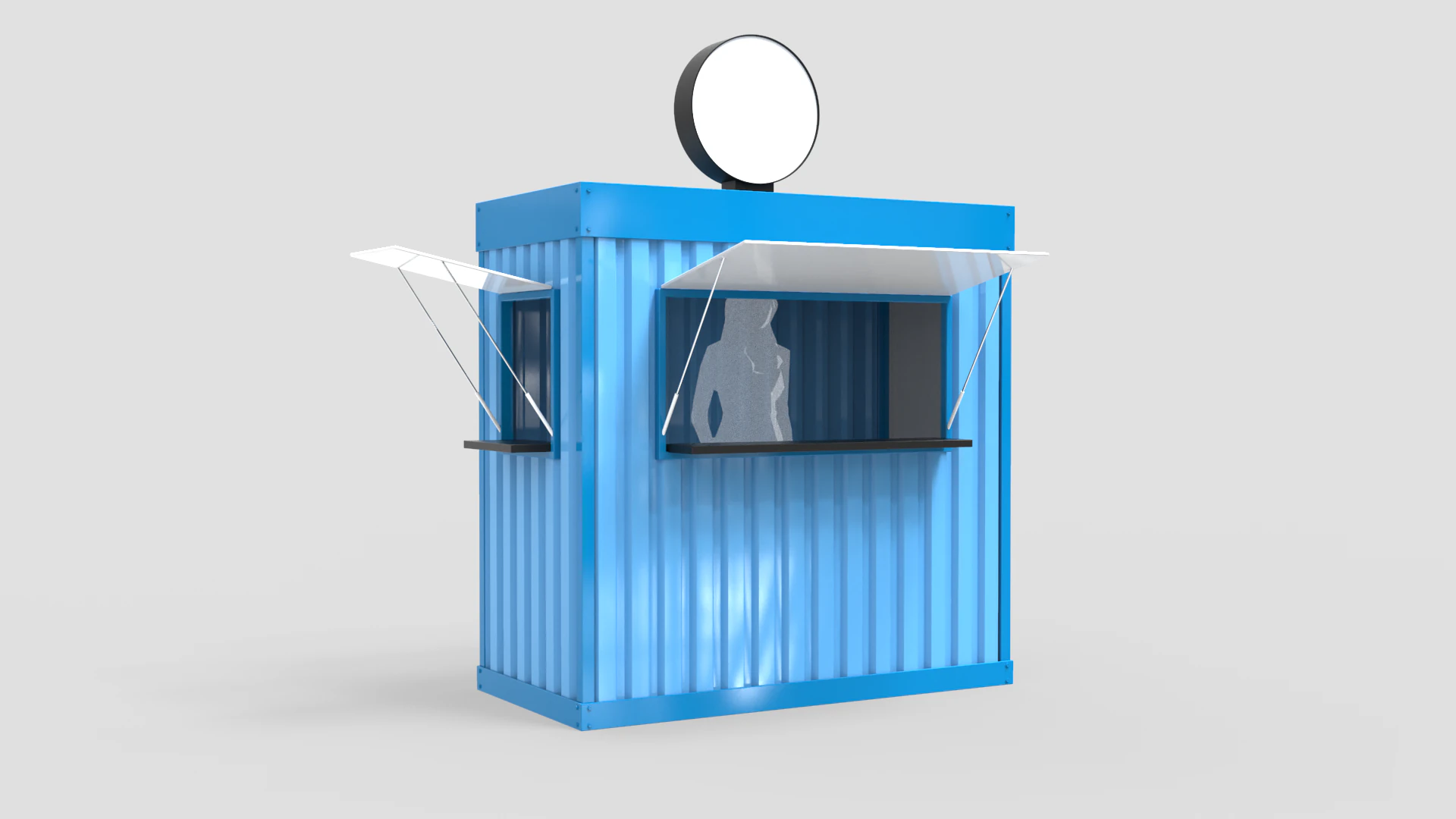Small Container Kiosk 3D Model .c4d .max .obj .3ds .fbx .stl .blend 