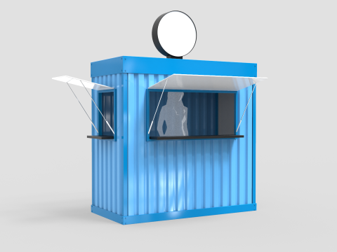 Small Container Kiosk 3D Model