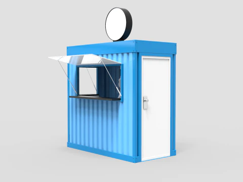 Small Container Kiosk 3D Model