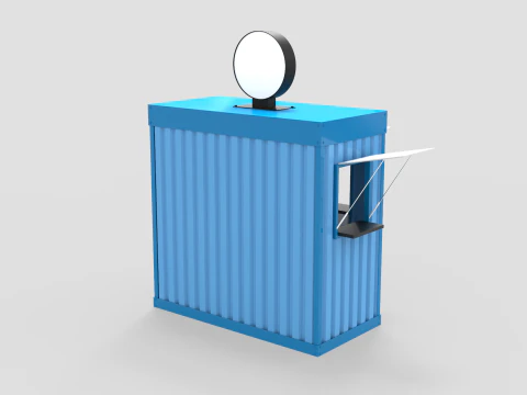 Small Container Kiosk 3D Model