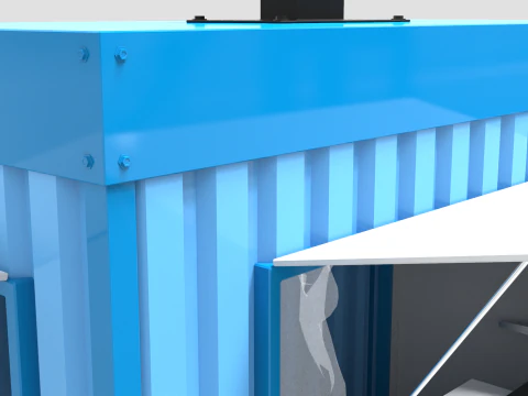 Small Container Kiosk 3D Model