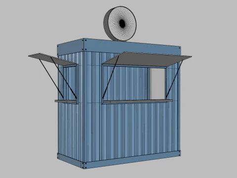 Small Container Kiosk 3D Model